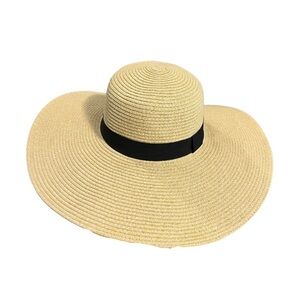 Target Tan and Black Wide-Brimmed Hat